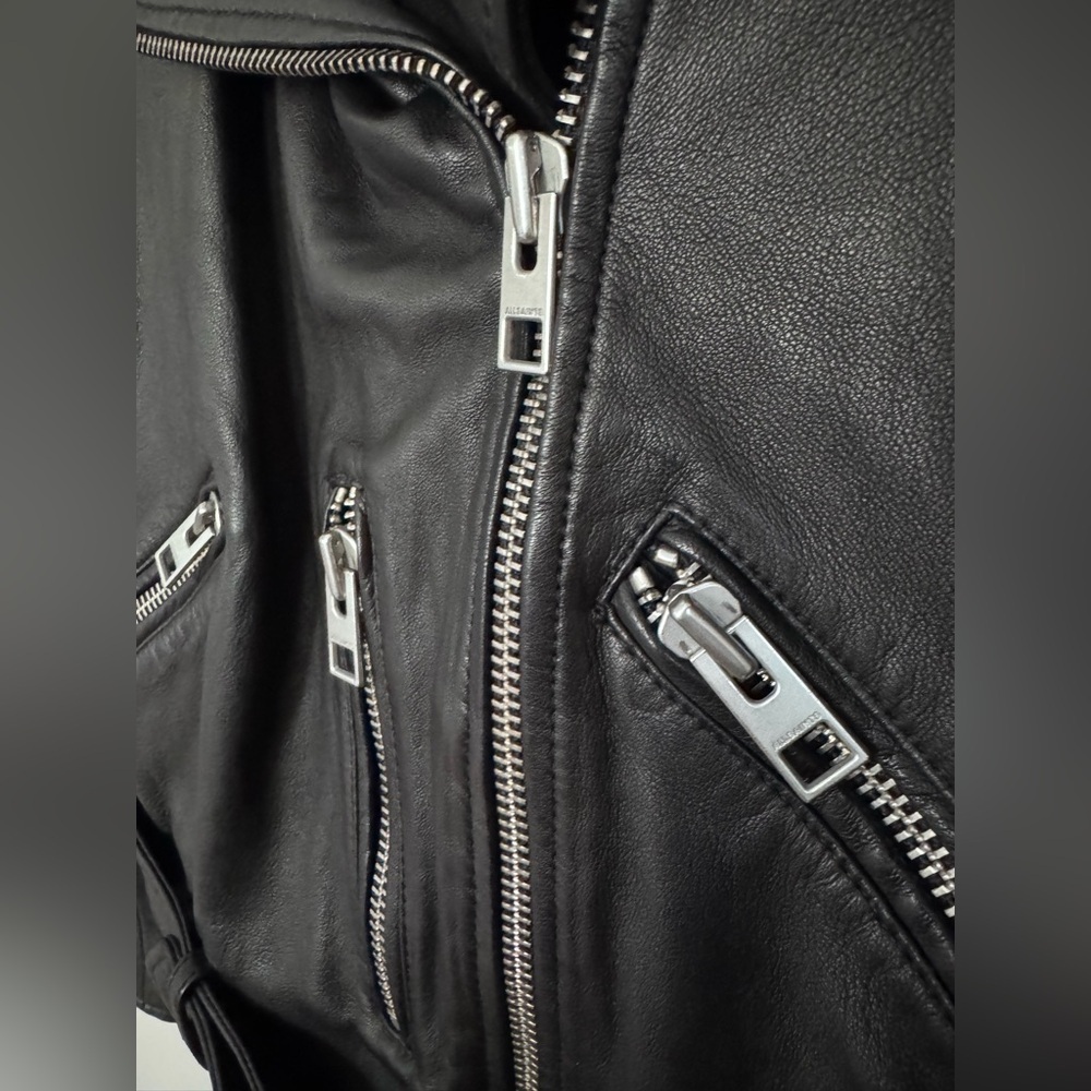 Allsaints BALFERN LEATHER BIKER JACKET size 4 - Picture 12 of 15